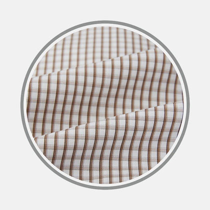 Coffee Micro Shadow Check Fabric