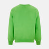 View 2 of product The Turnbull & Asser Lime Green Cashmere V-Neck Jumper features long sleeves and ribbed cuffs, hem, and neckline—ideal for adding vibrant color to your knitwear collection. Displayed on a white background.