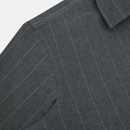 Charcoal Melange Wide Stripe Westminster Shirt Image 5