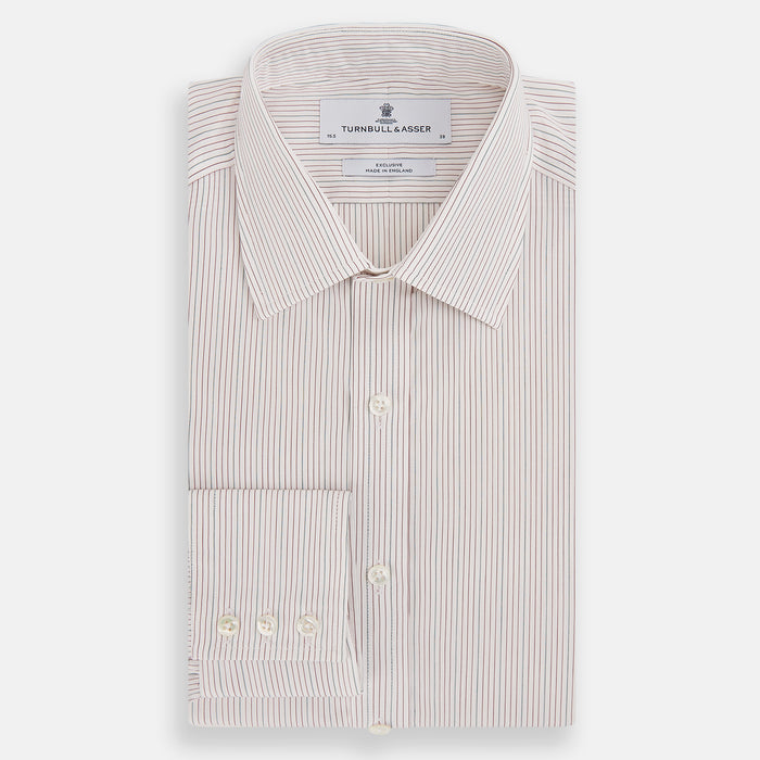 Burgundy Multi Hairline Stripe Mayfair Shirt Image 4