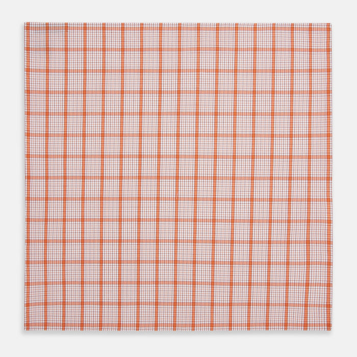 Hand Rolled Orange Graph Overlay Check Handkerchief Image 5