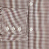 View 5 of product The Turnbull & Asser Burgundy Micro Check Westminster Shirt is a long-sleeved button-up with a classic collar and tailored fit, featuring a subtle micro check pattern, shown against a white background.