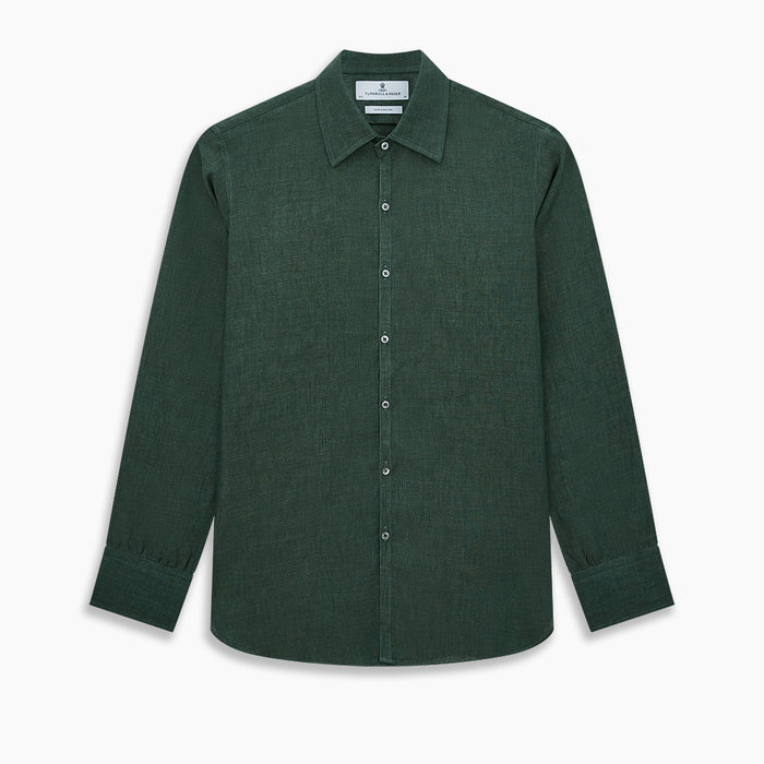 Forest Green Linen Westminster Shirt Image 8