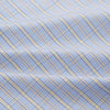 View 4 of product The Turnbull & Asser Blue and Yellow Check Poplin Cotton Dressing Gown features long sleeves, a shawl collar, front pockets, and a matching belt at the waist, shown on a plain white background.