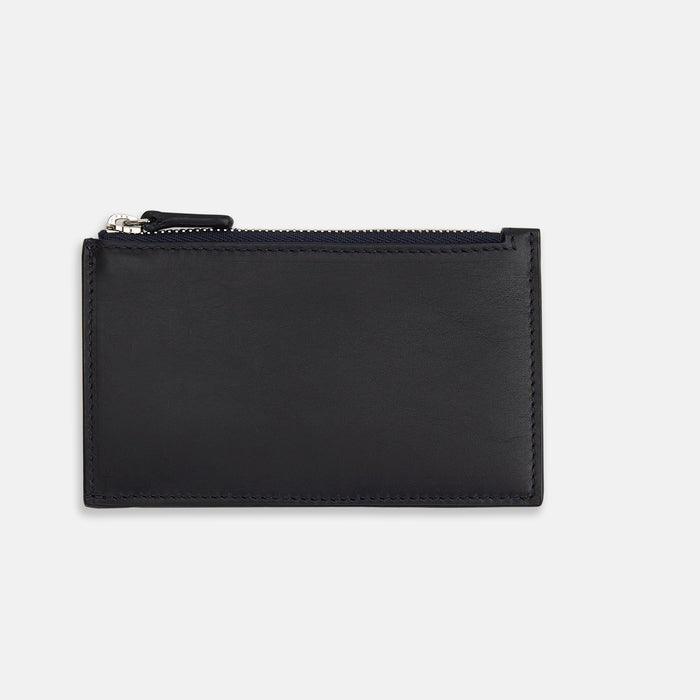 Navy Leather Zip Coin and Card Holder Image 2