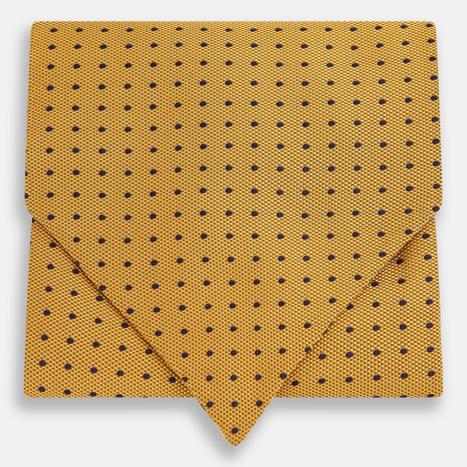 View 1 of product A refined formal accessory, the Turnbull & Asser Navy and Yellow Micro Dot Silk Cravat features a textured silk fabric with small yellow micro dots—perfectly complementing your pocket square for an elegant look.