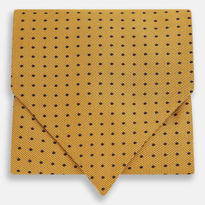 Navy and Yellow Micro Dot Silk Cravat