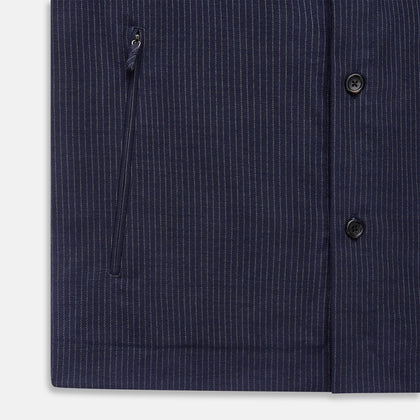 Navy Stripe Hampstead Overshirt Image 6