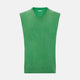 The Fern Green Cashmere V-Neck Vest by Turnbull & Asser is a men's sleeveless jumper, ideal for layering, shown against a plain white background.