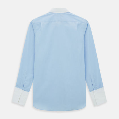 Light Blue End-on-End Shirt with Contrast T&A Collar and Double Cuffs Image 2