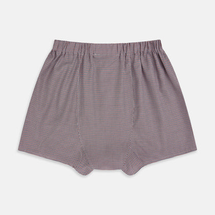 Burgundy Houndstooth Godfrey Boxer Shorts Image 1