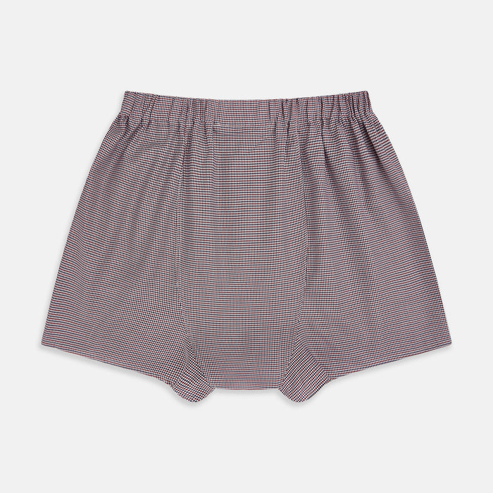 Burgundy Houndstooth Godfrey Boxer Shorts Image 1