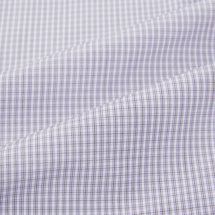 Purple Micro Check Mayfair Shirt Image 5