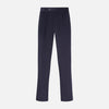 View 1 of product Turnbull & Asser’s Navy Corduroy Edward Trousers feature a straight-leg cut, button closure, and side pockets, shown on a plain white background.