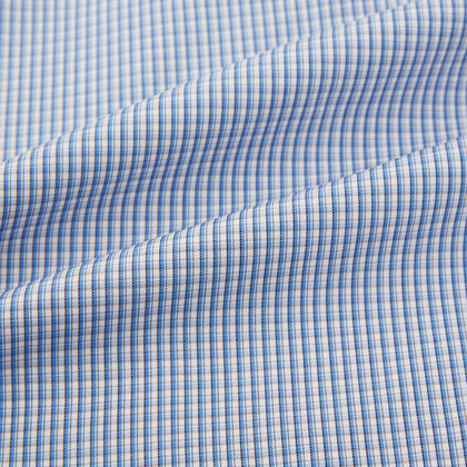 Pale Blue Micro Graph Check Mayfair Shirt Image 5