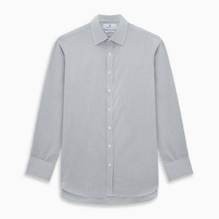 Midnight Blue Micro  Tattersall Check Mayfair Shirt Image 6