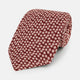 Turnbull & Asser's Burgundy Flower Patterned Silk Tie features small white and light red floral circles, shown rolled on a plain white background.