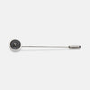 View 1 of product The Turnbull & Asser Sterling Silver Tie Pin features a black button design on one end and a metallic cap engraved with "SILVER" on the other, displayed against a plain white background.