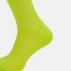View 4 of product The Turnbull & Asser Lime Mid-Length Sock is crafted from soft mercerised cotton with a ribbed texture and shown against a plain light gray background.