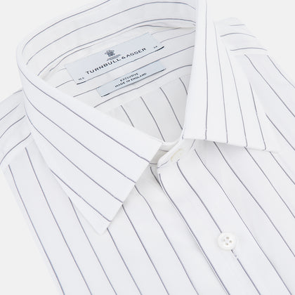 Navy Hairline Multi Stripe Mayfair Shirt Image 1
