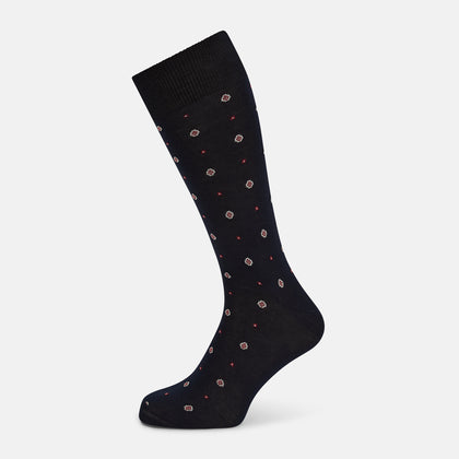 Midnight Patterned Mid-Length Socks