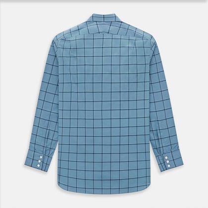 Steel Grey Grid Check Mayfair Shirt Image 2