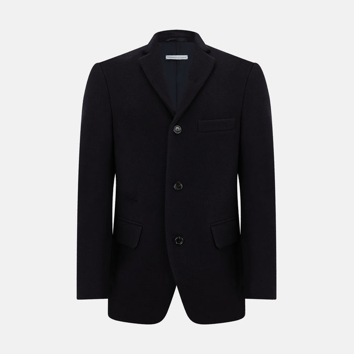 Navy Apsley Single-Breasted Caban Coat