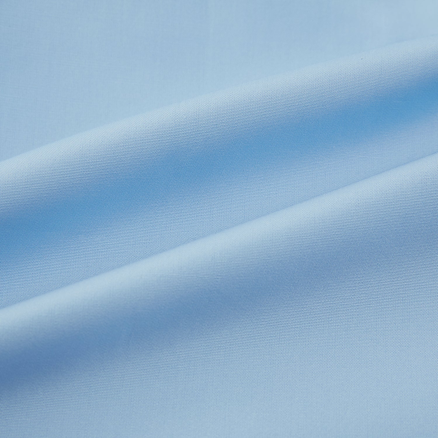 View 6 of product The Turnbull & Asser Dr. No Blue Cotton Shirt with cocktail cuffs, inspired by James Bond, features a classic collar and white buttons, displayed on a plain white background.