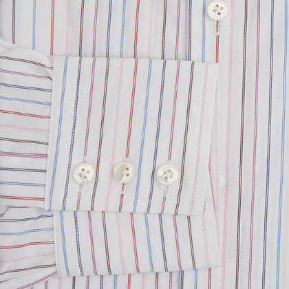 Pink and Blue Multi Double Pinstripe Mayfair Shirt Image 3