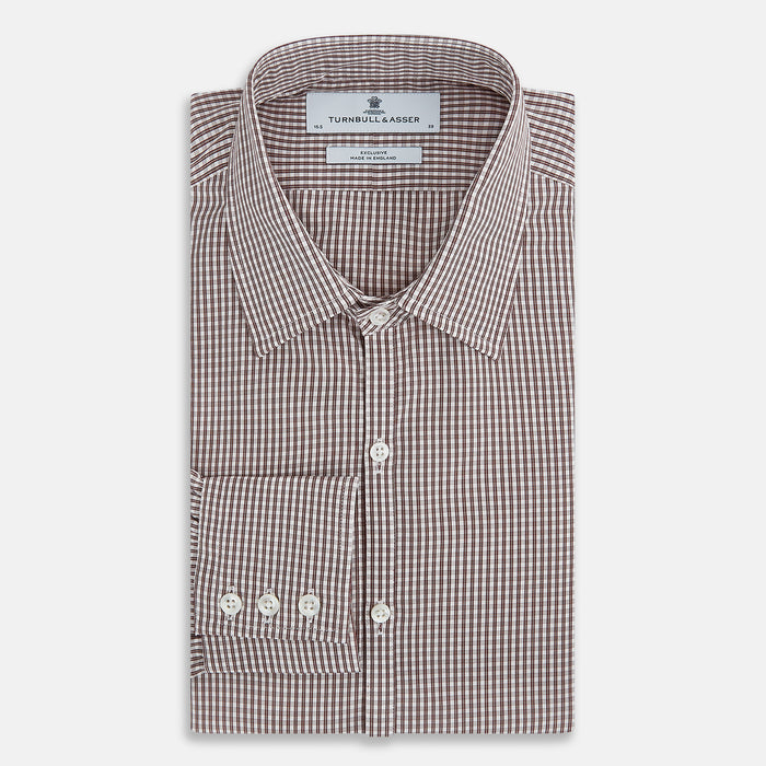 Burgundy Micro Check Westminster Shirt Image 3