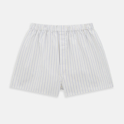 Yellow And Blue Stripe Godfrey Boxer Shorts
