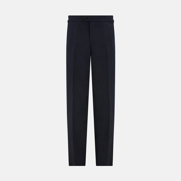 Navy Linen Henry Trousers