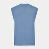 View 3 of product The Turnbull & Asser Pale Blue Fine Merino V-Neck Vest features a sleeveless design, knit texture, and classic V-neckline, shown against a plain white background.