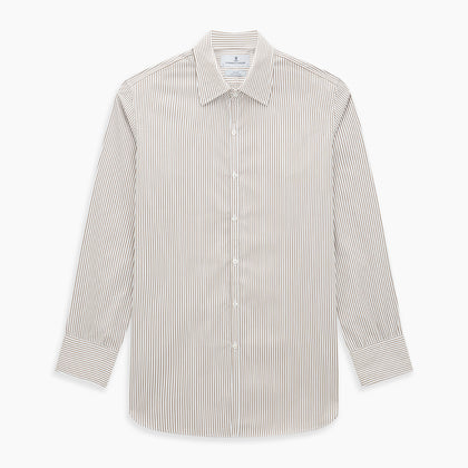 Coffee Multi Stripe Westminster Shirt Image 8