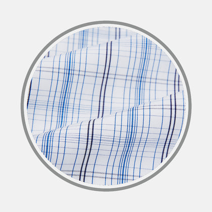 BLUE AND NAVY MULTI CHECK FABRIC