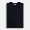 View 5 of product A plain navy long-sleeve crewneck by Turnbull & Asser is displayed on a white background, featuring a simple, classic design with no visible logos or patterns.