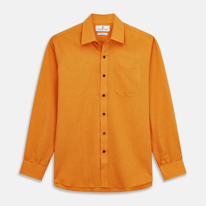 Plain Orange Cotton & Wool Fabric Image 1