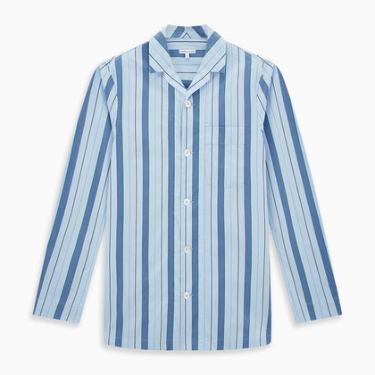 Blue Baiadera Stripe Pyjama Shirt Image 6
