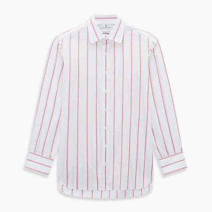 Coral Track Stripe Mayfair Shirt Image 6