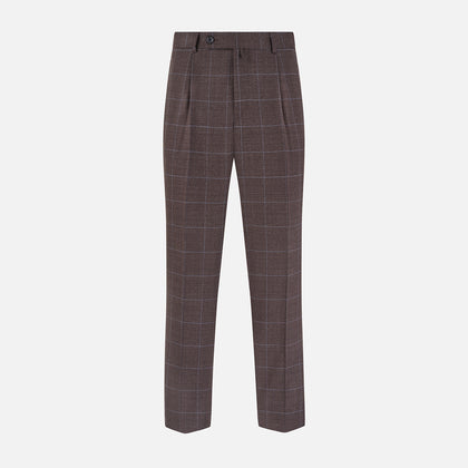 Brown Check Arthur Trousers Image 5
