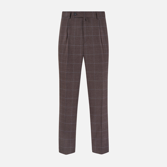 Brown Check Arthur Trousers Image 5