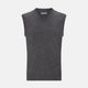 The Turnbull & Asser Charcoal Grey Melange V-neck Cashmere Vest is showcased against a plain white background.
