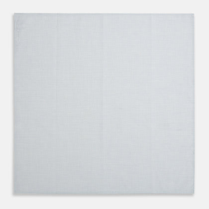 Hand Rolled Pale Blue Graph Check Handkerchief Image 1
