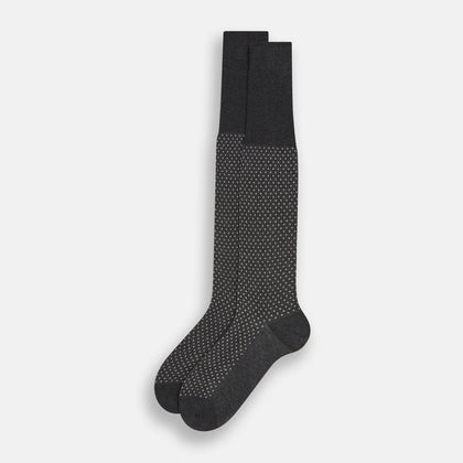 Grey Motif Long Socks Image 1