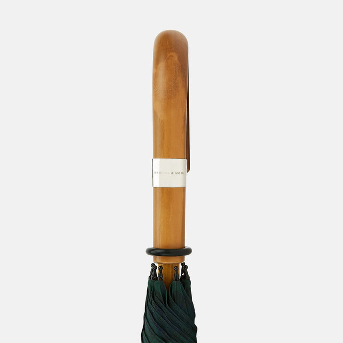 Black Watch Tartan Traveller Umbrella with Malacca Crook Handle Image 4