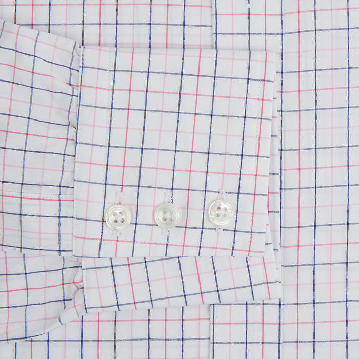 Pink Overlay Grid Check Mayfair Shirt Image 3