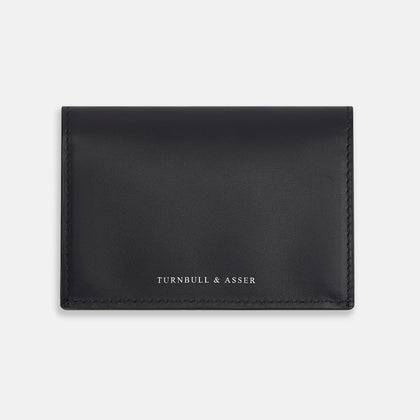 Navy Leather Bi-Fold Card Holder