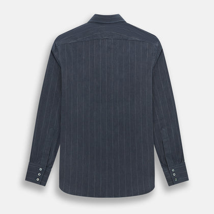 Navy Melange Wide Stripe Westminster Shirt Image 2