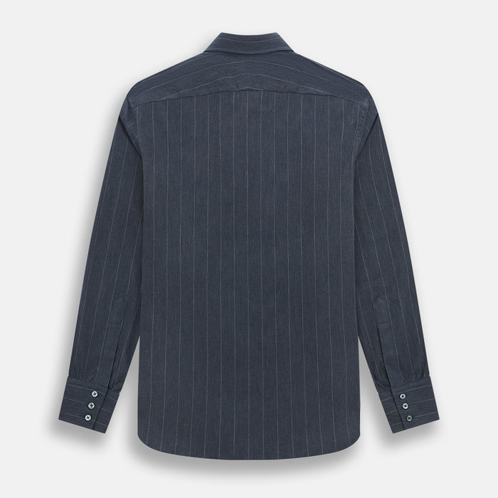 Navy Melange Wide Stripe Westminster Shirt Image 2