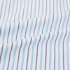 View 6 of product The Turnbull & Asser Blue Multi Halo Stripe Mayfair Shirt features long sleeves, a T&A collar with pointed tips, and buttoned cuffs, shown on a plain white background.